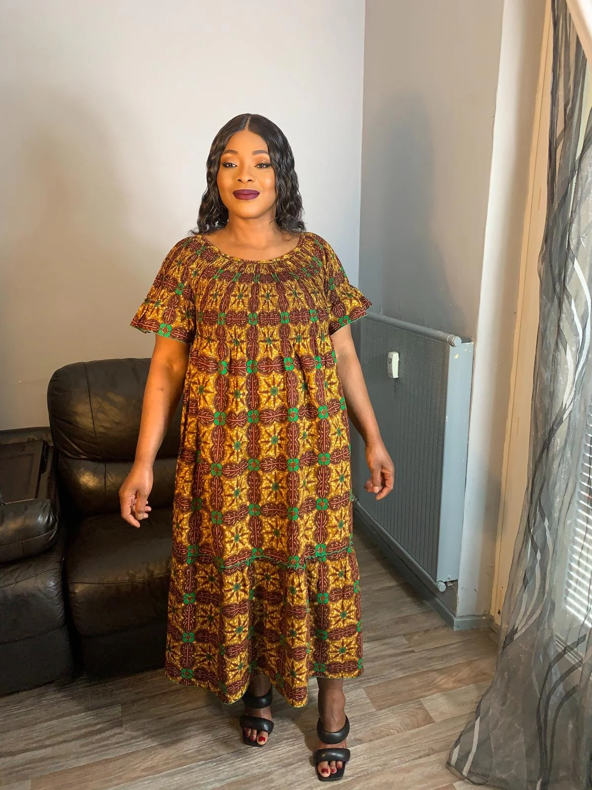 Robe Wax Africain Ovale.