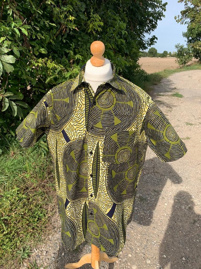 Chemises Homme Wax Avec Col Ankara 100%Coton Doux Multicolore