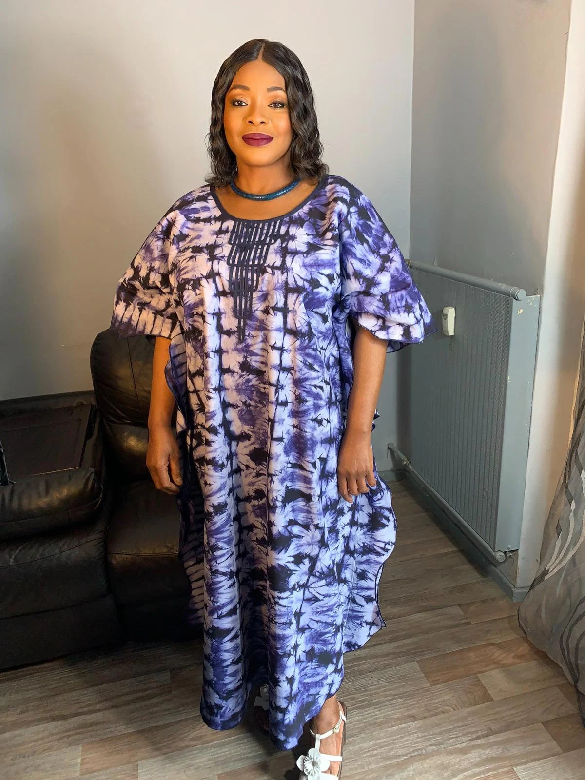 Robe Longue en Coton Indigo