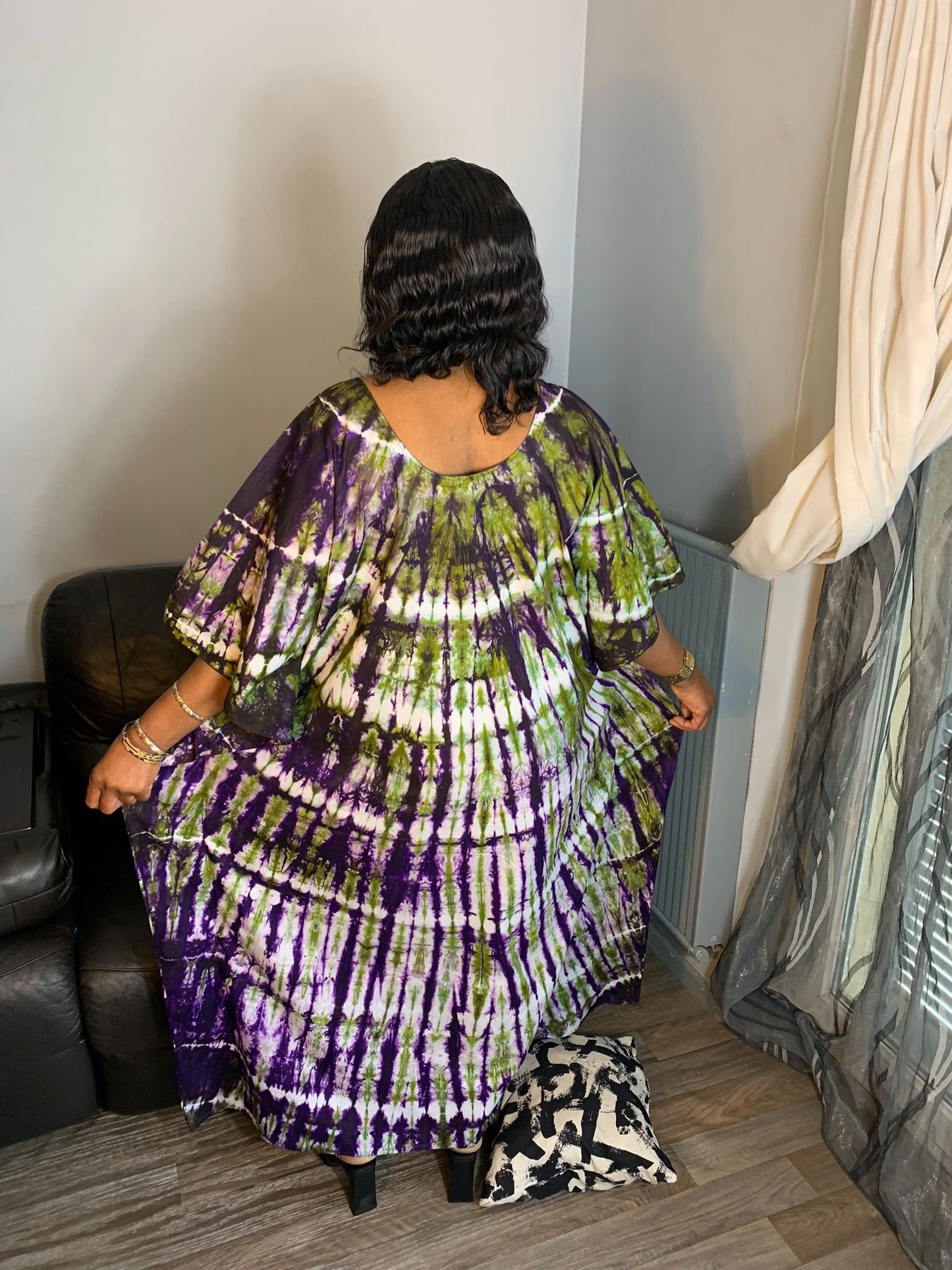 Robe Longue Batik Makeba Multicolore Tye and Dye 100 % Coton