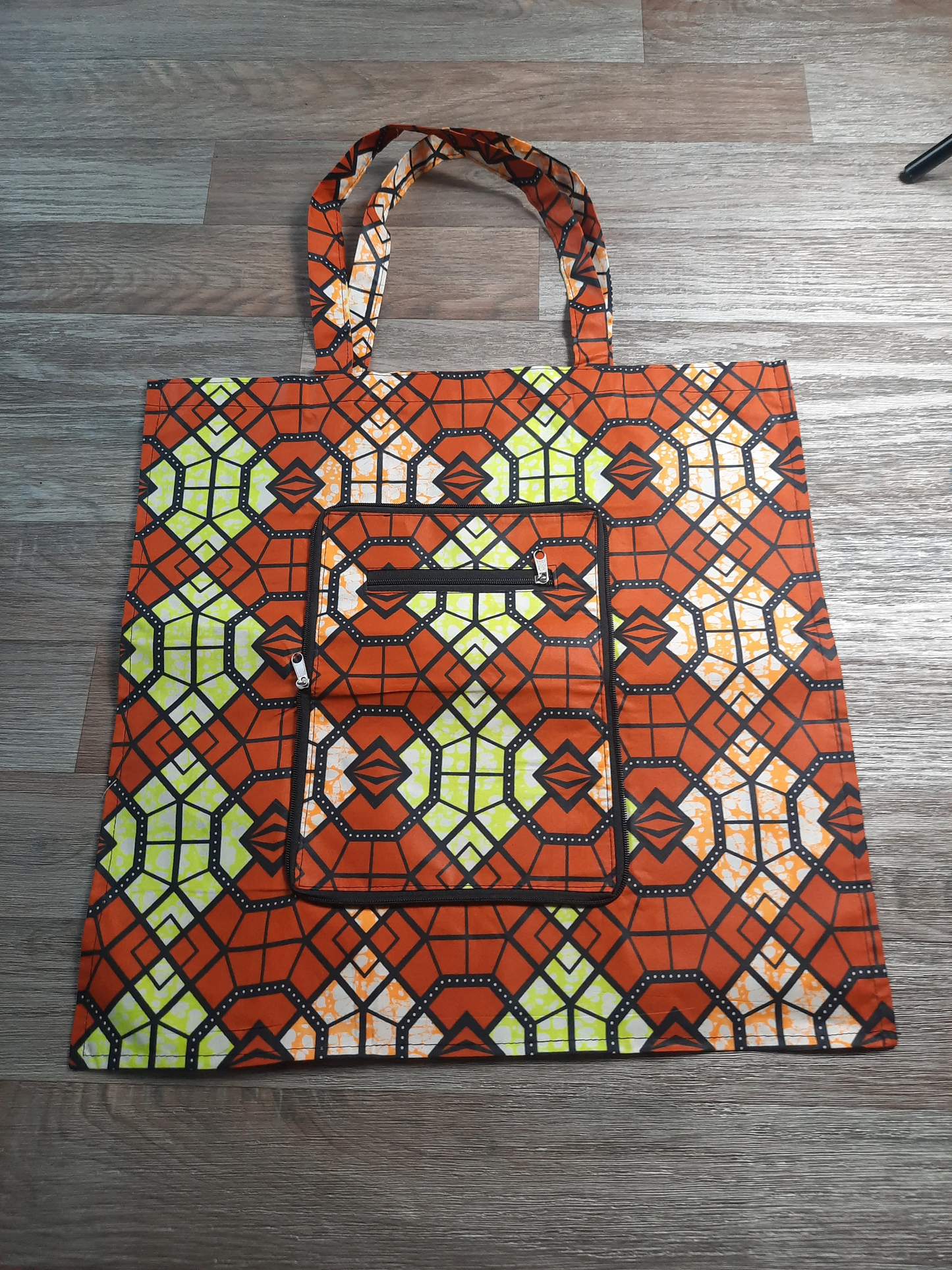 Foldable Wax Tote Bag with Zipper