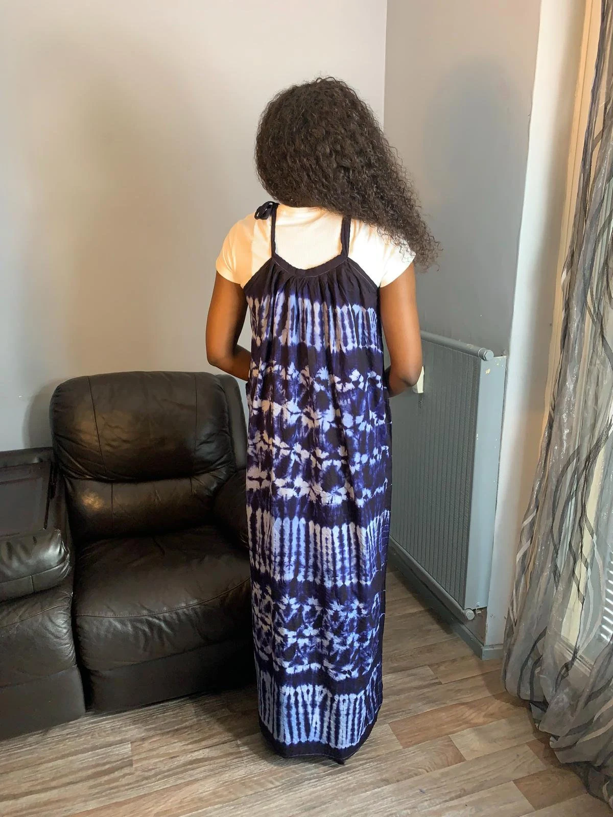 Robe Indigo Tye and Dye bleu. robe d'été, robe de plage. Très légère.