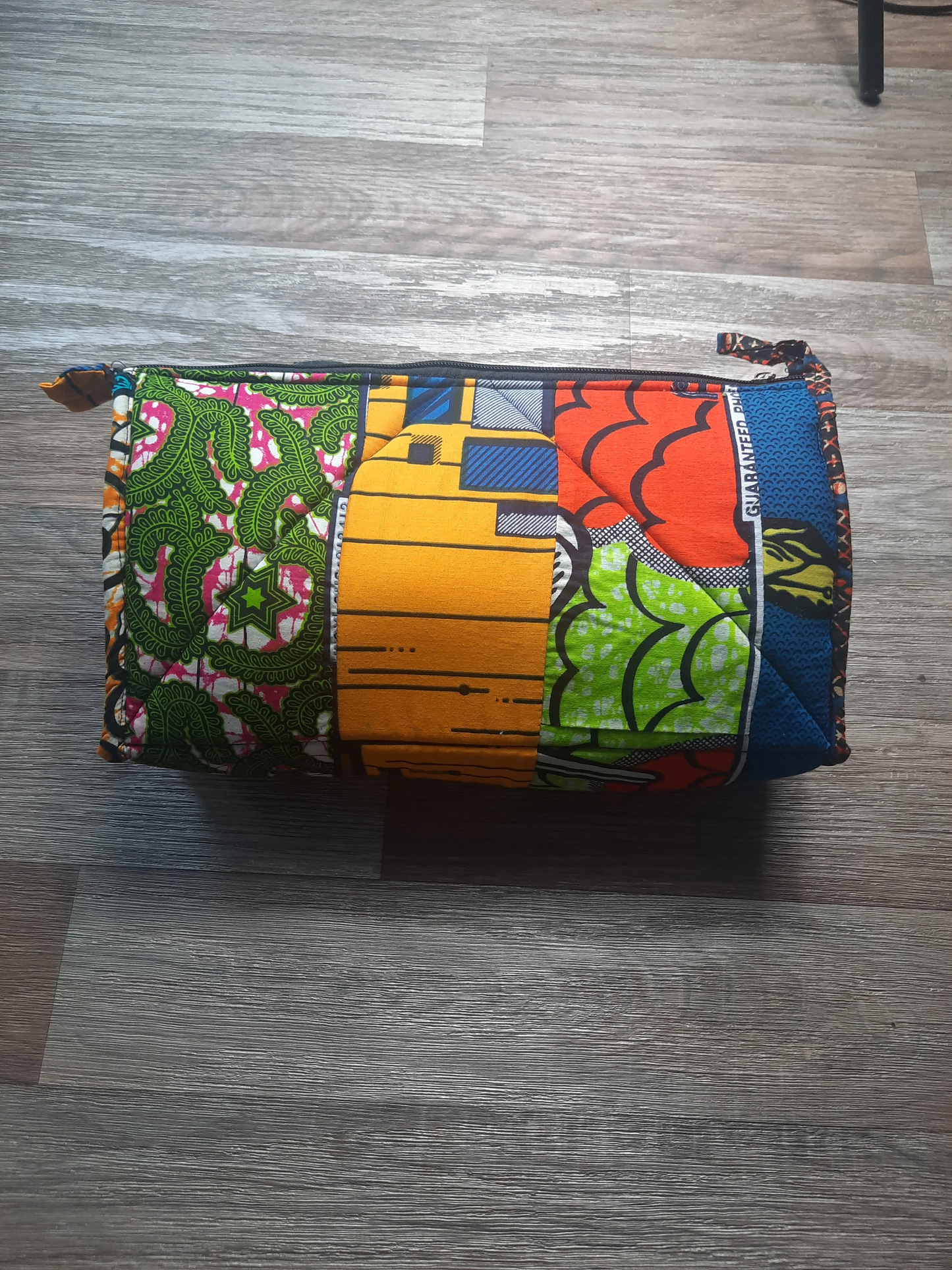 Large Patchwork Toiletry Bag in Wax Fabrics - 100% Cotton Multicolor