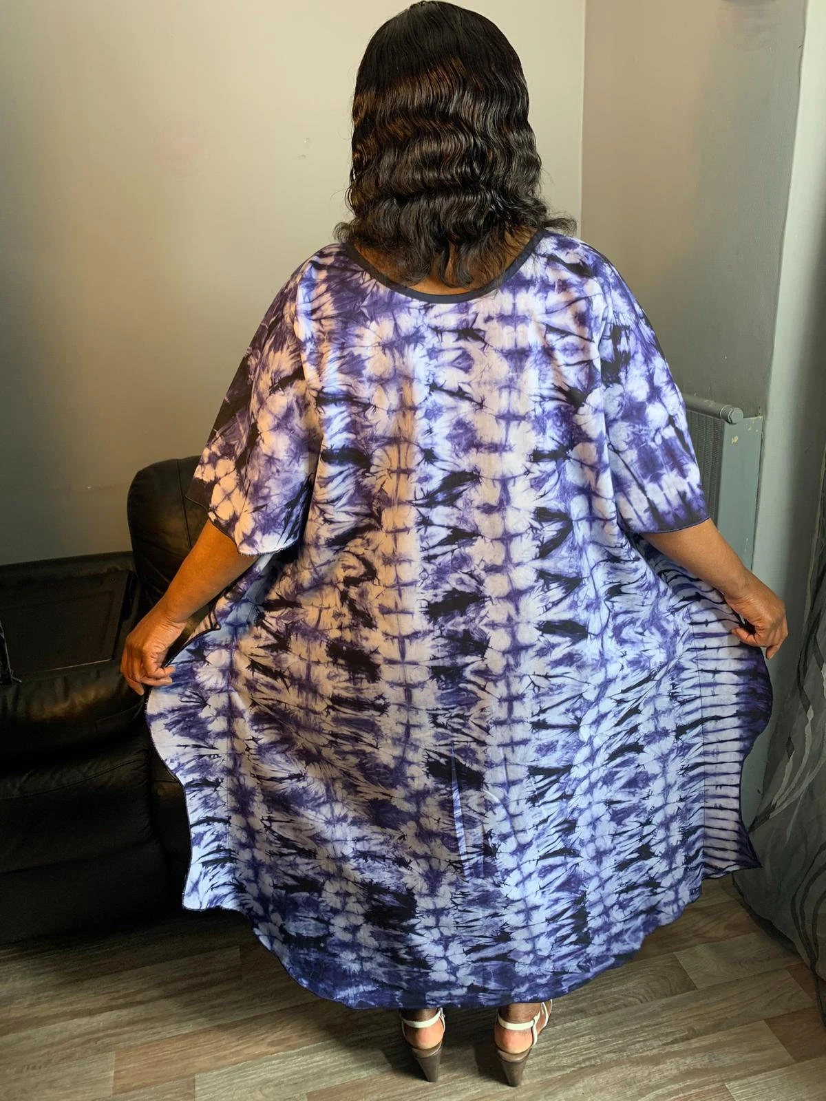 Robe Longue en Coton Indigo
