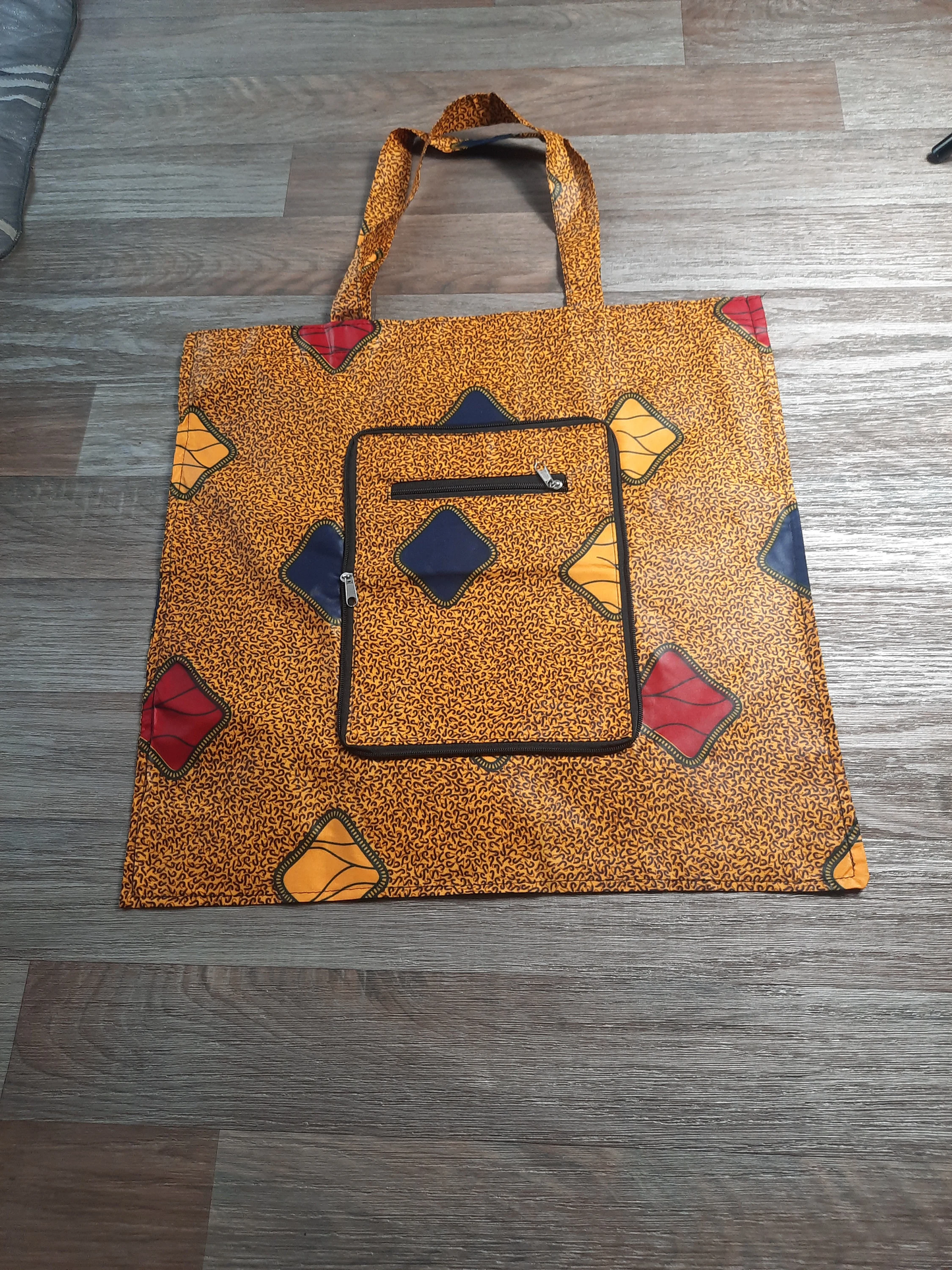 Foldable Wax Tote Bag with Zipper