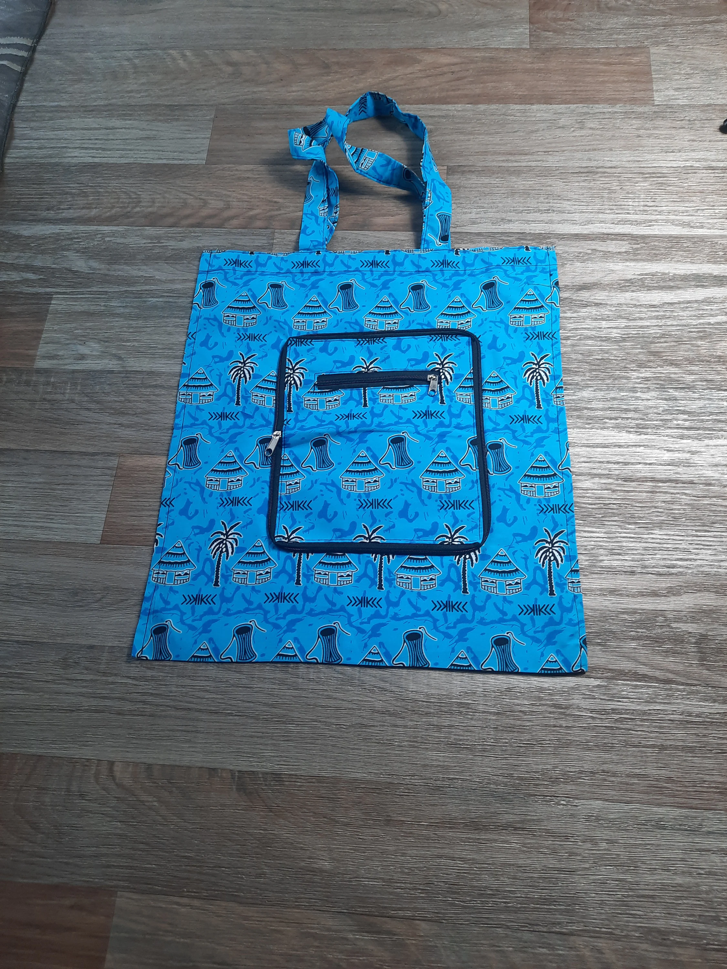 Foldable Wax Tote Bag with Zipper