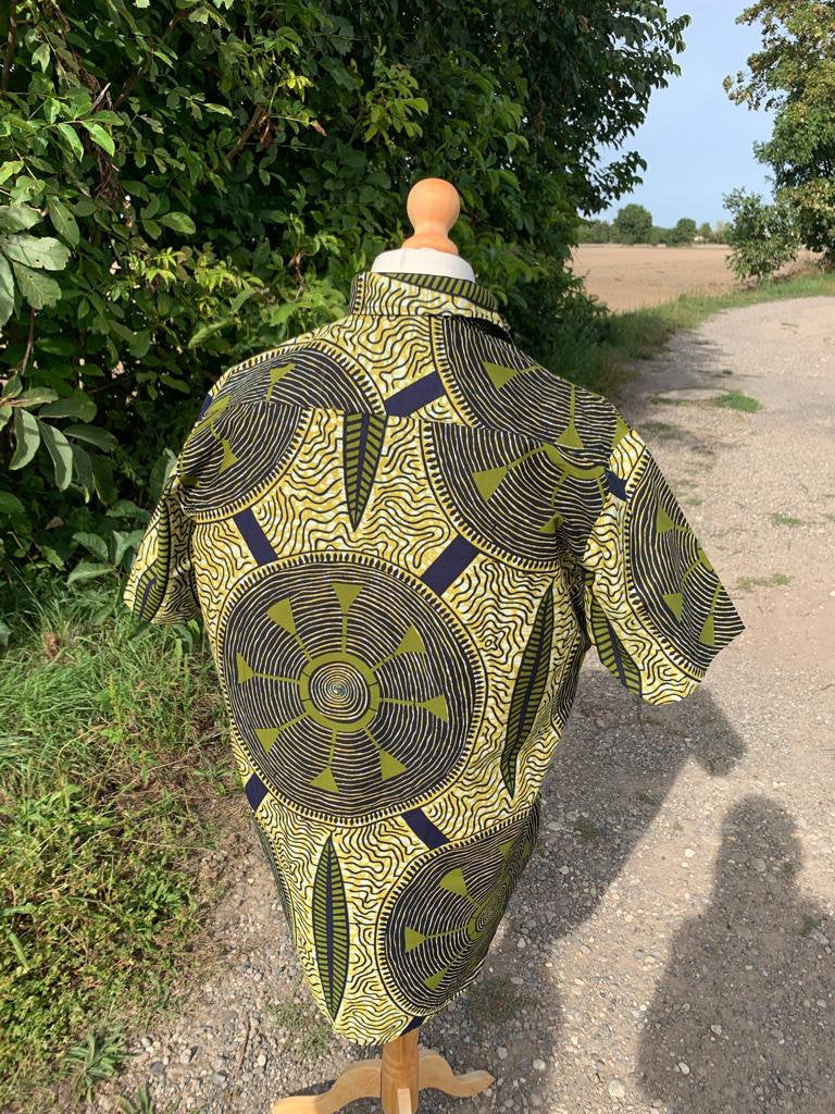 Chemises Homme Wax Avec Col Ankara 100%Coton Doux Multicolore