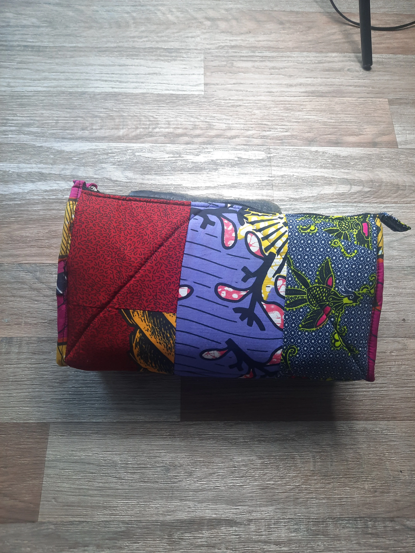 Large Patchwork Toiletry Bag in Wax Fabrics - 100% Cotton Multicolor