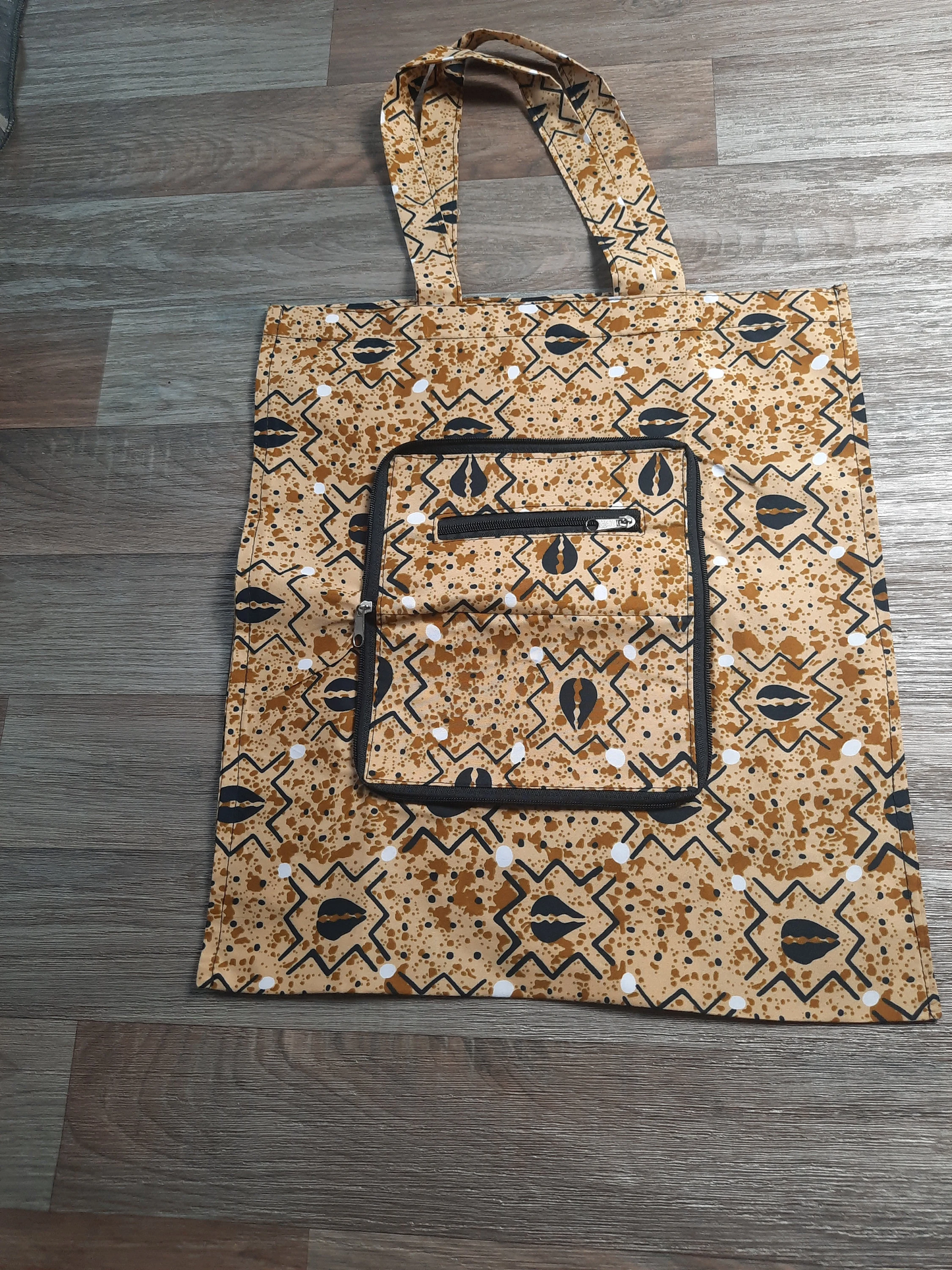 Foldable Wax Tote Bag with Zipper