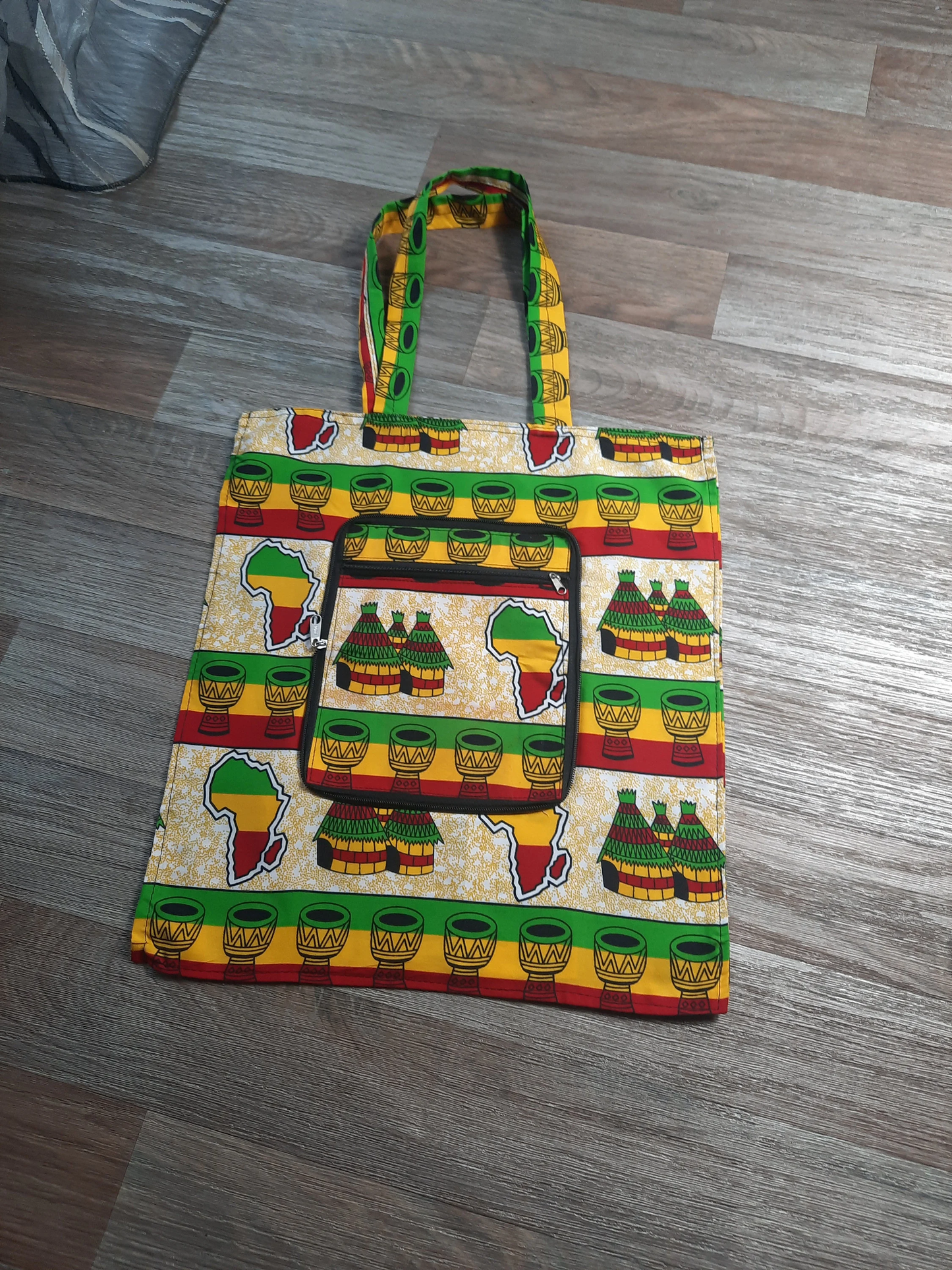 Foldable Wax Tote Bag with Zipper