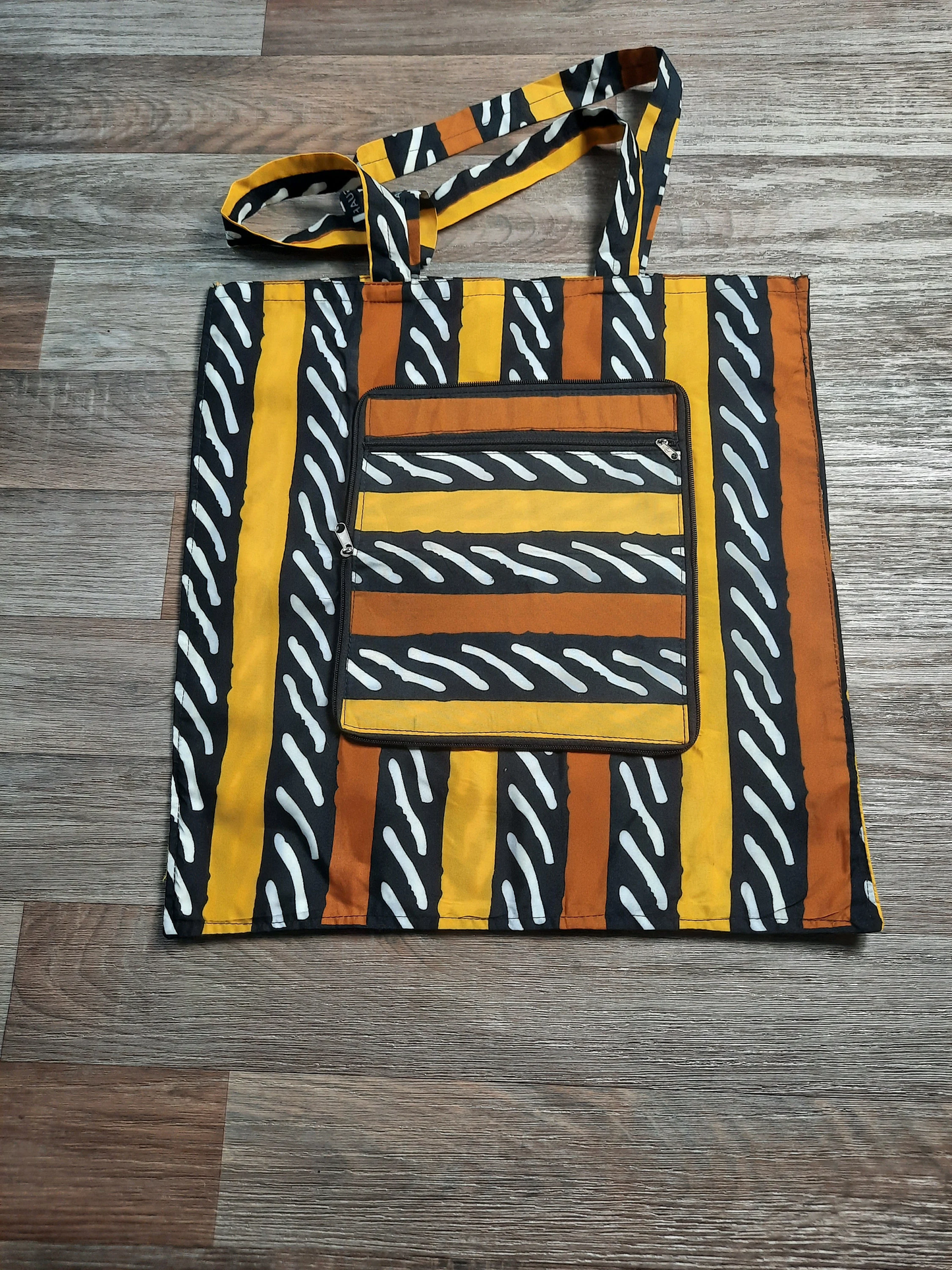 Foldable Wax Tote Bag with Zipper