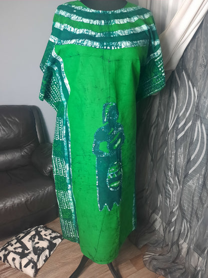 Robe Batik Verte Tye And Dye