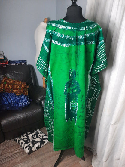 Robe Batik Verte Tye And Dye