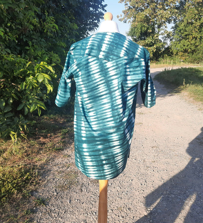 Chemise Batik Kampala Adire Wax Vert en Coton Homme - Teint à la Main