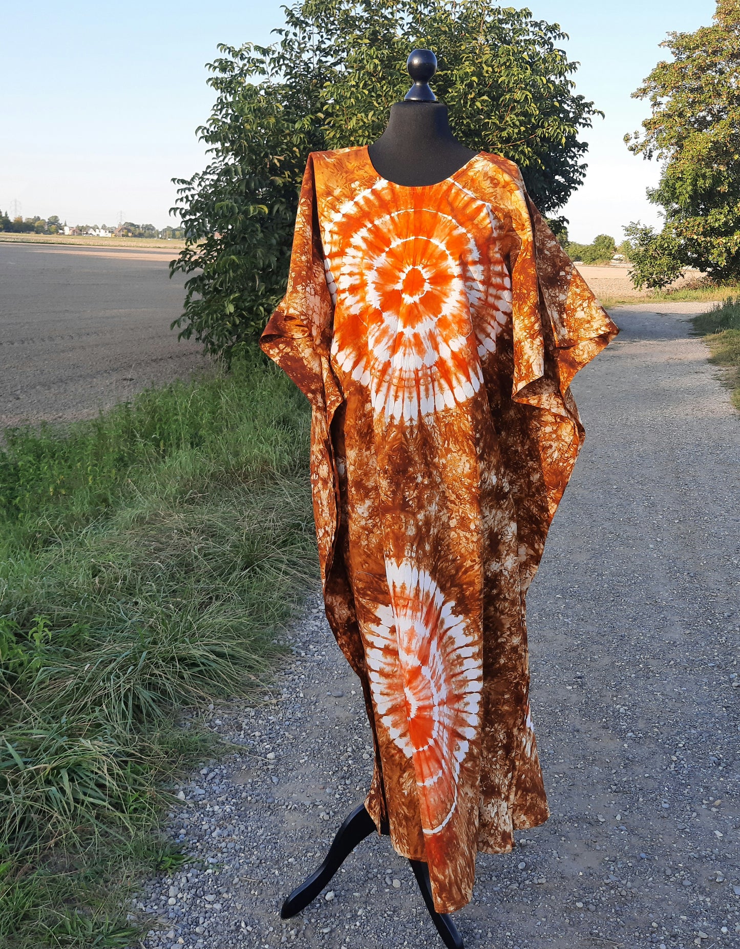 Boubou Batik Long Dress Camel