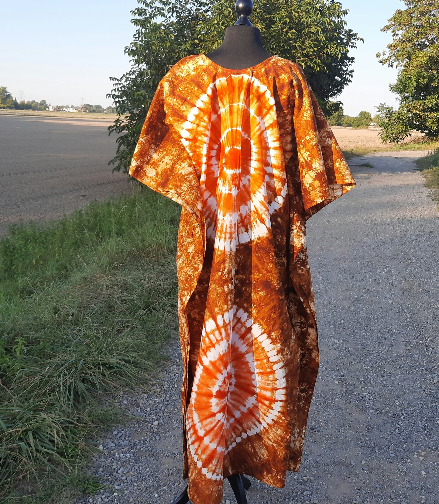 Boubou Batik Long Dress Camel