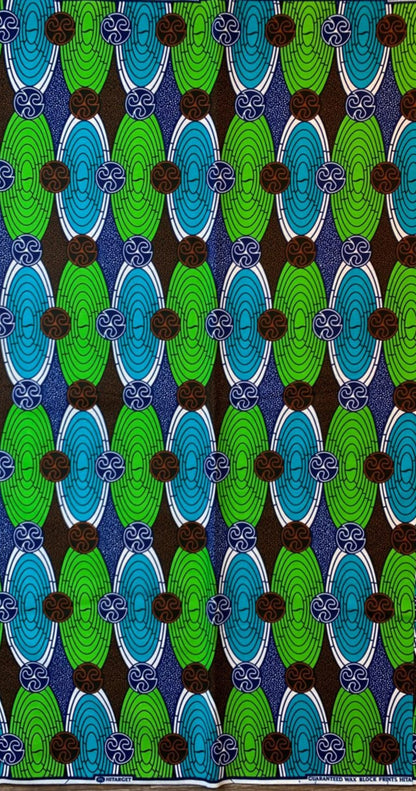 Tissus Wax Africain 100% Coton Ankara 1 à 6 yards Wax Hitarget Vert
