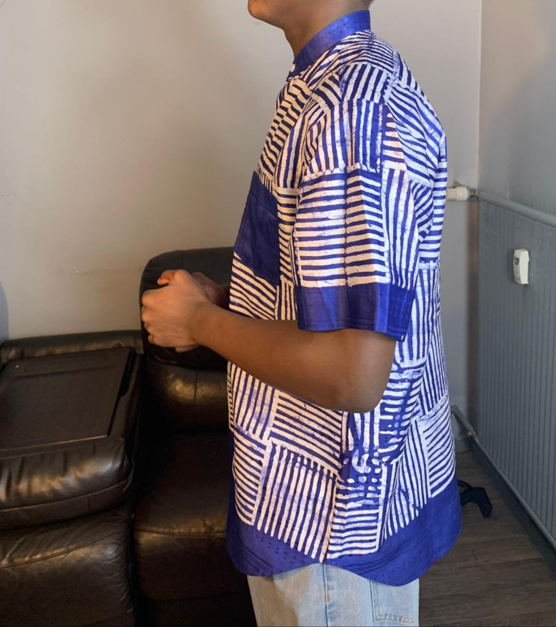 Men's Batik Bazin Adire Kampala Shirt