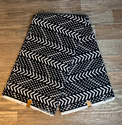 Tissus Wax Africain 100% Coton Ankara  1 à 12 yards Wax Hitarget  motif : Bogolan Batik