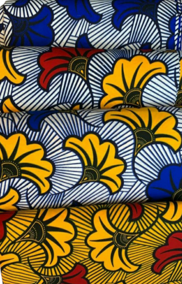 Tissus Wax Africain 100% Coton Ankara De 1 à 12 yards Wax Hitarget   Fleur de Mariage Jaune Multicolore