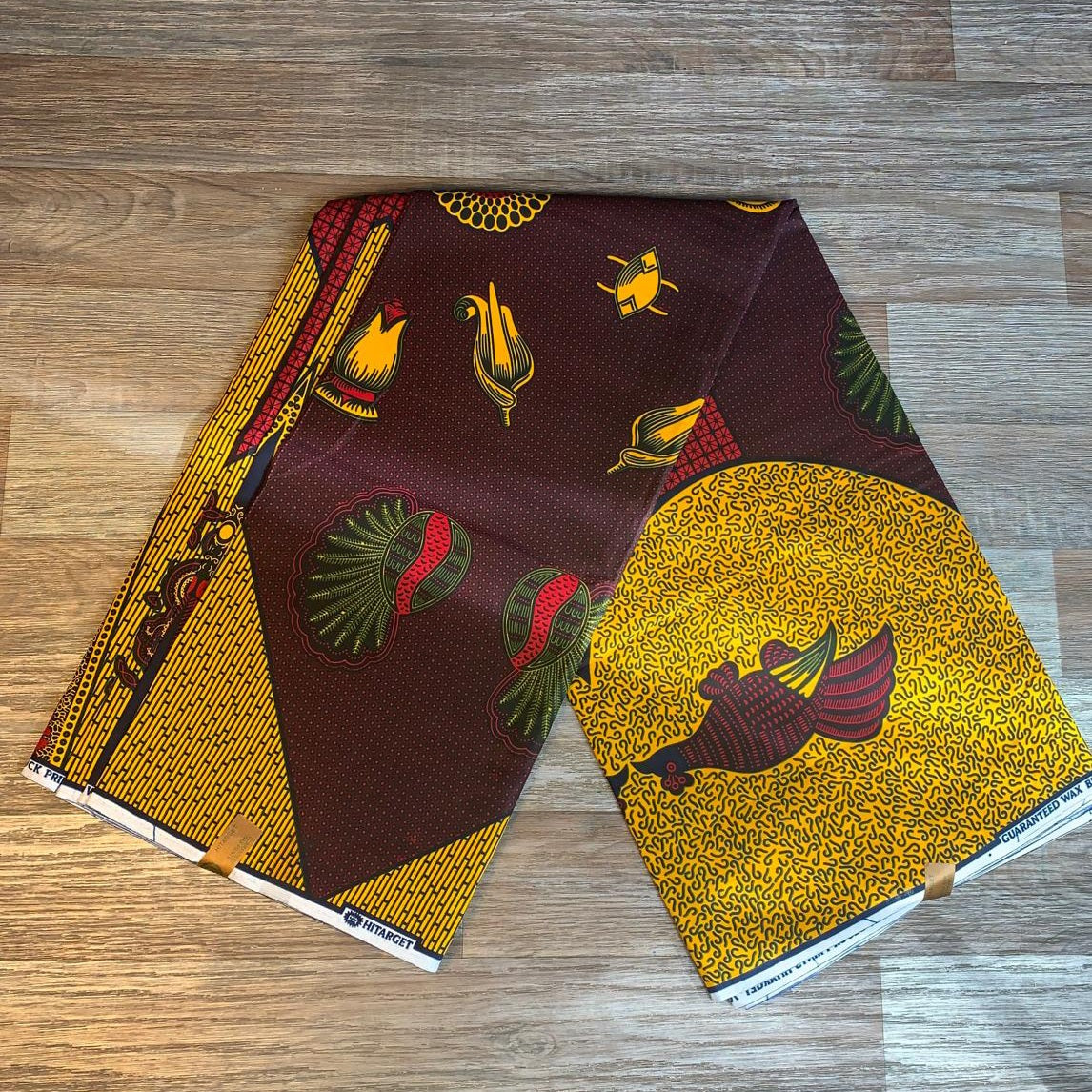 Tissus Wax Africain 100% Coton Ankara Design 1 à 6 yards Wax Hitarget Authentique  Collection Design vintage Yoruba
