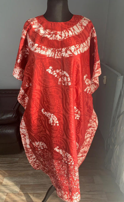 Robe Bazin Batik Style Bohème a Motifs  Bordeaux Design Robe à  Motifs:  Éléphants L'art 100% Coton Très Doux