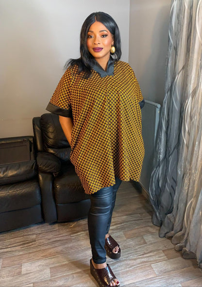 Robe Wax Duchesse motif Écailles Wax  Ankara 100%Coton