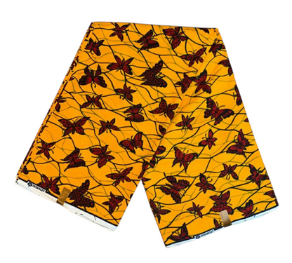 Tissus Wax Africain 100% Coton Ankara 1 à 6 yards Wax Hitarget   Rouge. Papillon