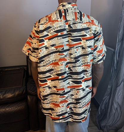 Chemise Homme wax Africain 100%Coton Avec Col motif Ethnique Ankara