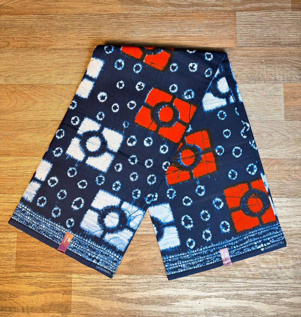 Tissus Wax 1 à 12 yards Wax Africain Wax 100% Coton Bleu Orange