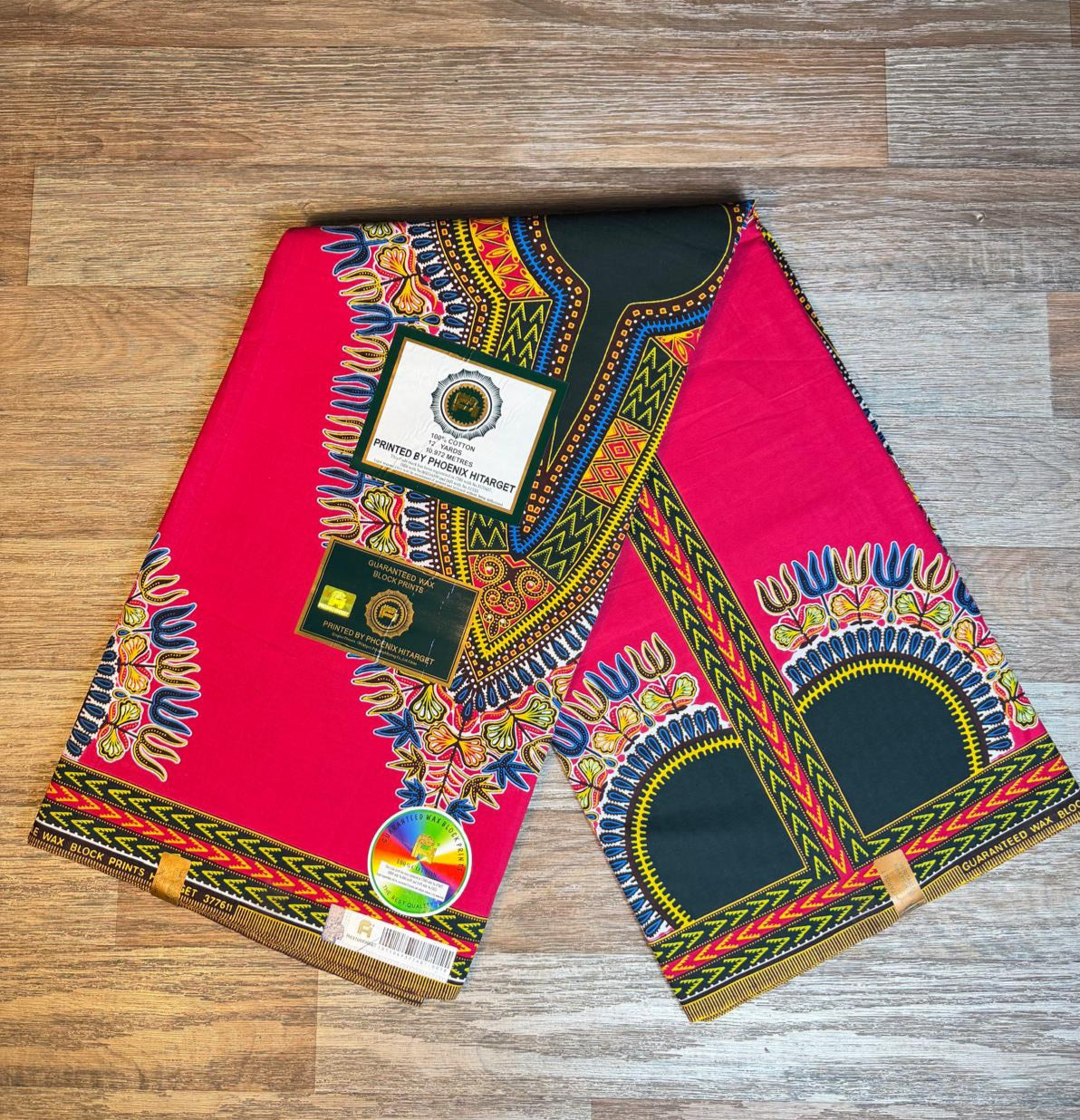 Tissus Wax "1 à 12 yards Wax  Africain Wax 100% Coton Dashiki Rose