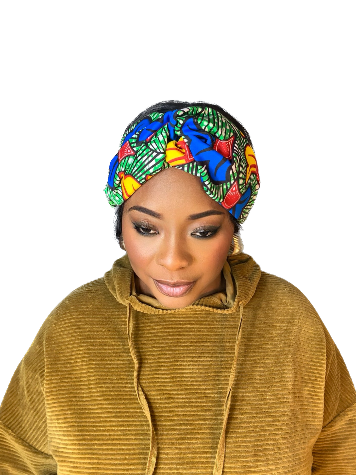 Gekreuztes Wachs-Stirnband | Modeaccessoire aus afrikanischem Stoff