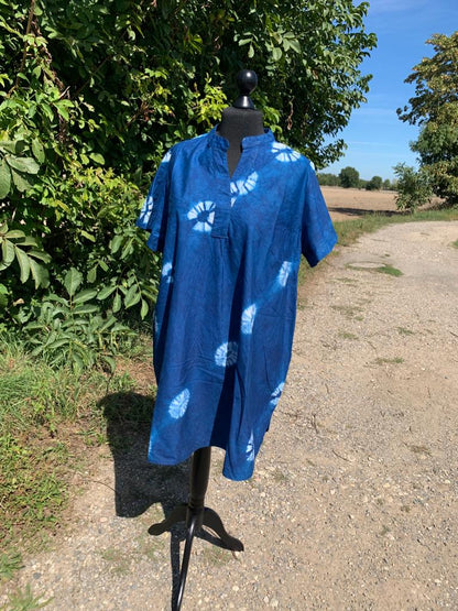 Robe Chemise Indigo Tye and Dye