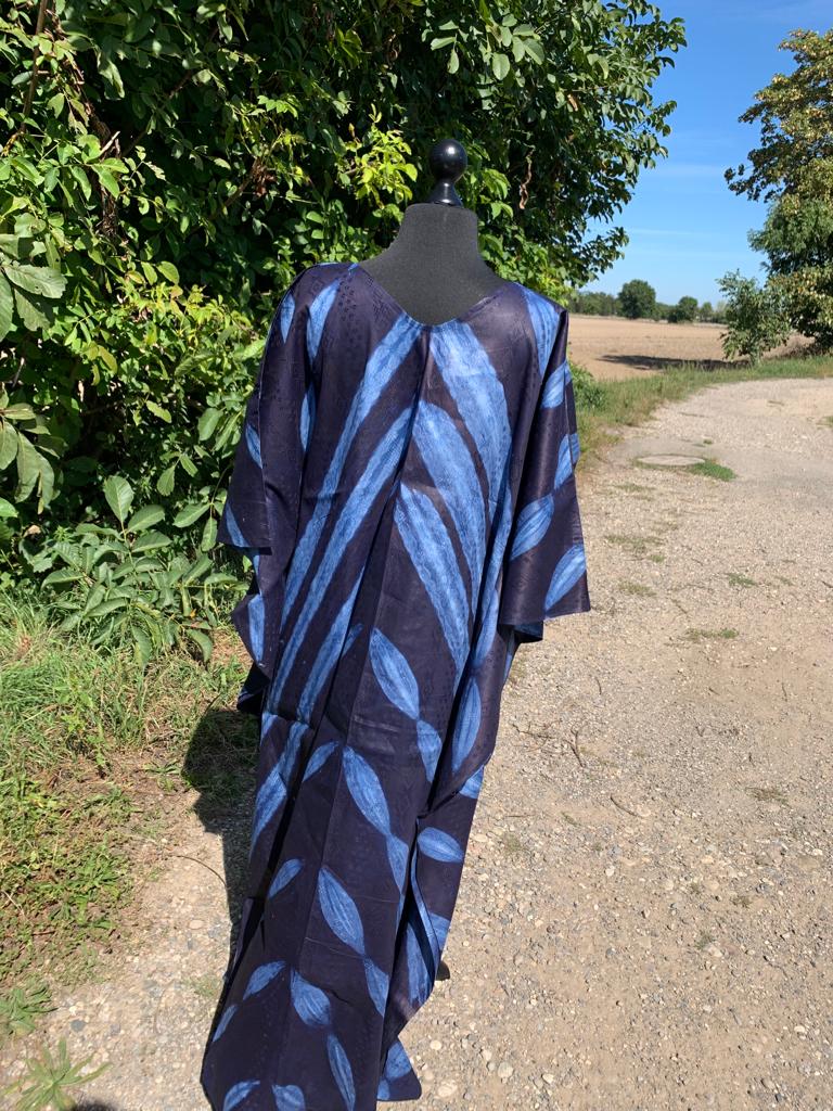 Boubou Bazin Indigo  Tye And Dye  Adire Bazin Coton