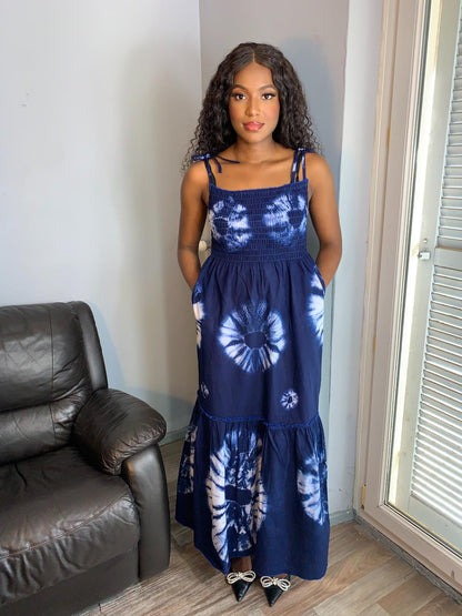 Robe Indigo Batik Bleu