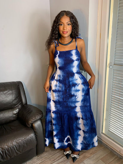 Robe Indigo Batik Bleu