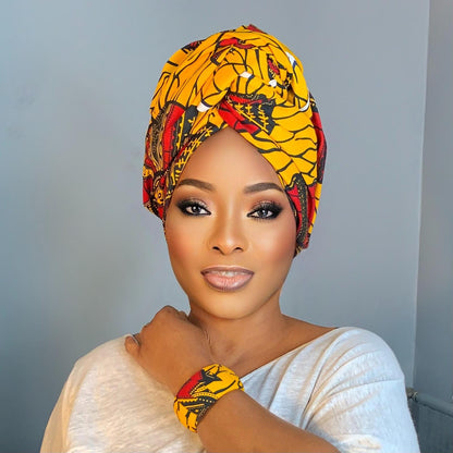 Fourlard turban Multicolore wax africain