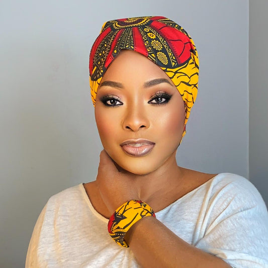 Fourlard turban Multicolore wax africain