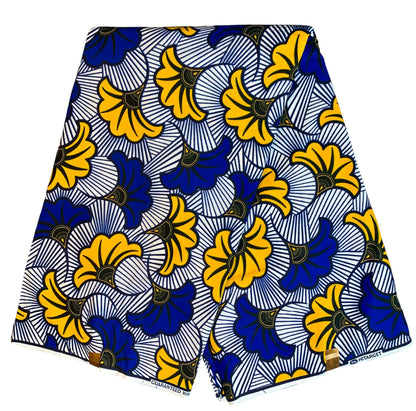 Tissus Wax Africain 100% Coton Ankara De 1 à 12 yards Wax Hitarget   Fleur de Mariage Jaune Multicolore