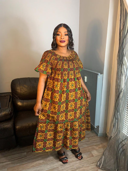 Ovales afrikanisches Wachskleid.