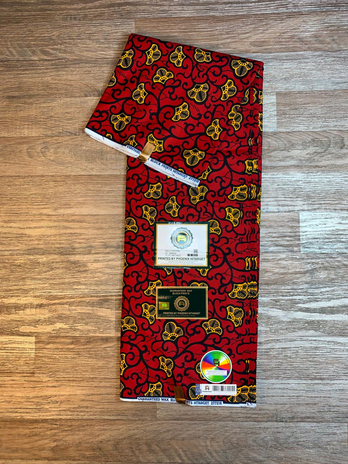 Tissus Wax Africain 100% Coton Ankara Design, 6 et 12 yard Wax Hitarget Authentique Collection