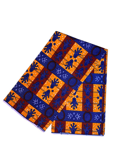 Tissus Wax Africain 100% Coton Ankara Design 6 yards Wax Hitarget Authentique motif : Mains