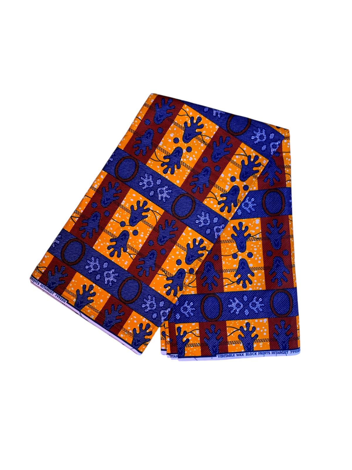 Tissus Wax Africain 100% Coton Ankara Design 6 yards Wax Hitarget Authentique motif : Mains