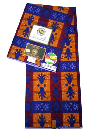 Tissus Wax Africain 100% Coton Ankara Design 6 yards Wax Hitarget Authentique motif : Mains