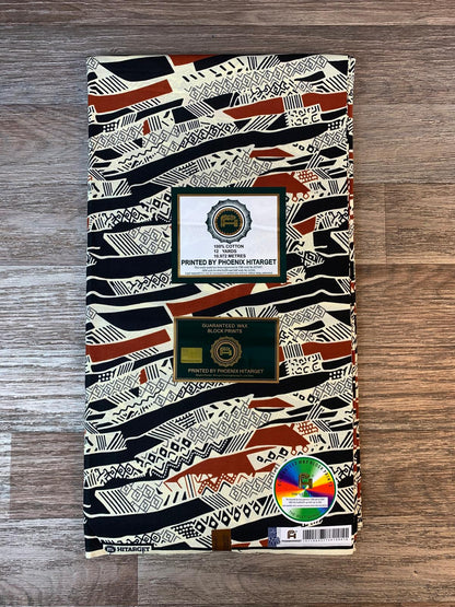 Tissus Wax Africain 100% Coton Ankara  1 à 6 yards Wax Hitarget Authentique  Collection Design Ankara Tribal