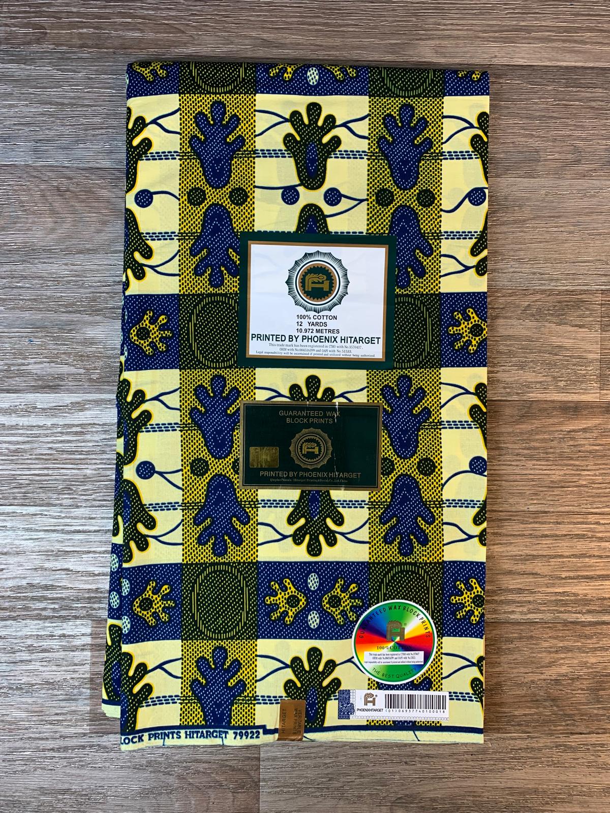 Tissus Wax Africain 100% Coton Ankara  1 à 6 yards Wax Hitarget Authentique  Collection Ankara Design