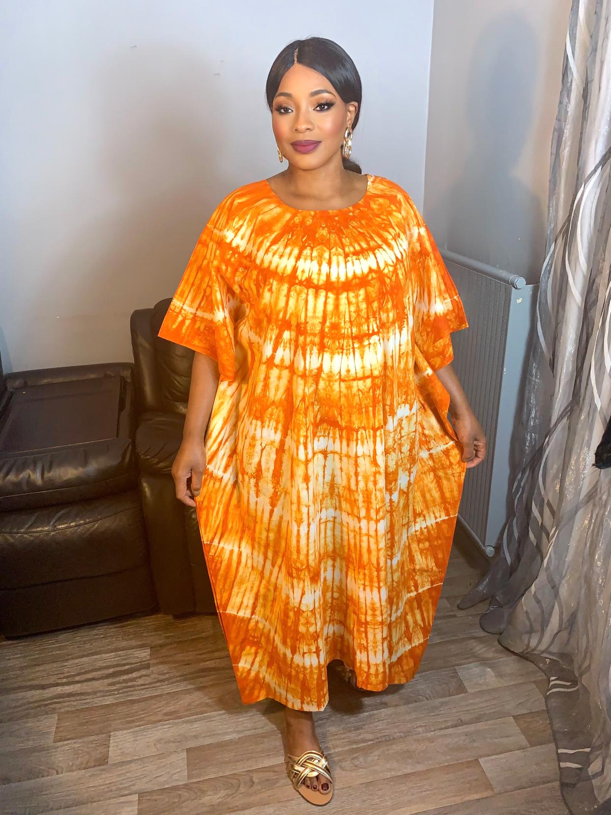 Robe Longue Batik makeba  Tye and Dye 100% Coton doux