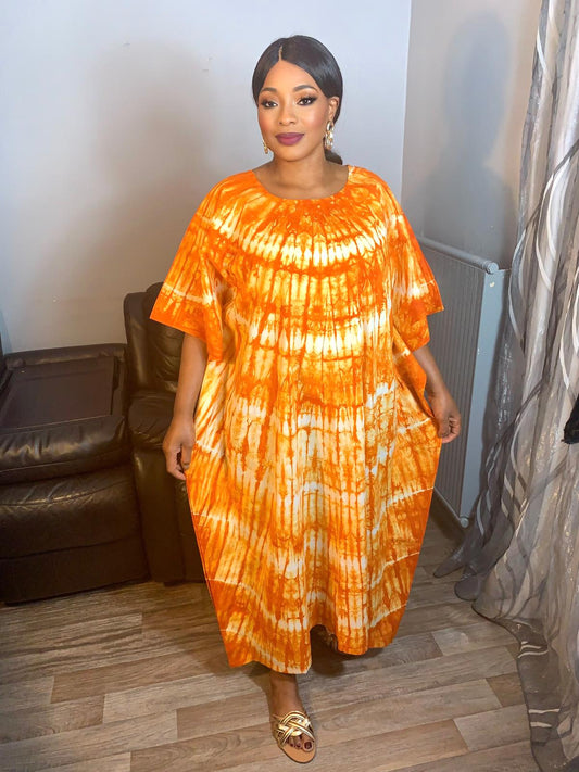Robe Longue Batik makeba  Tye and Dye 100% Coton doux