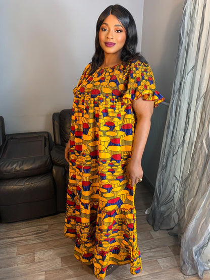 Robe Wax Africain Longue Ovale King Chai's