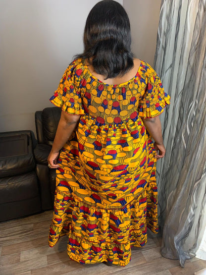 Robe Wax Africain Longue Ovale King Chai's